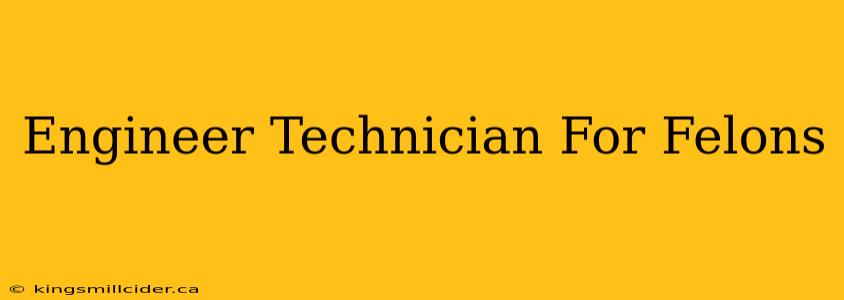 Engineer Technician For Felons