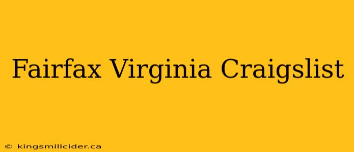 Fairfax Virginia Craigslist