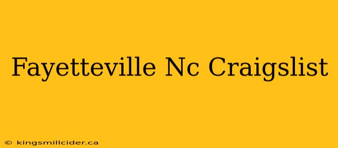 Fayetteville Nc Craigslist