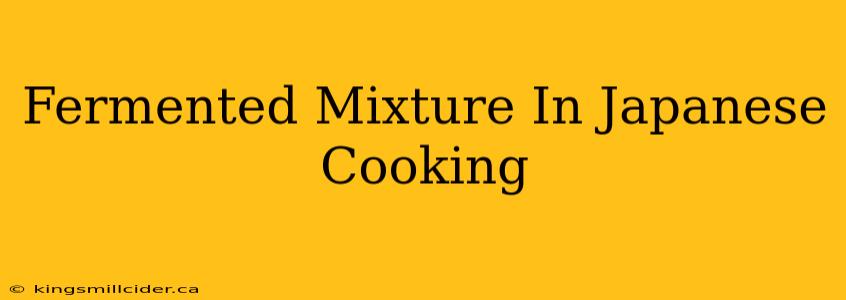 Fermented Mixture In Japanese Cooking