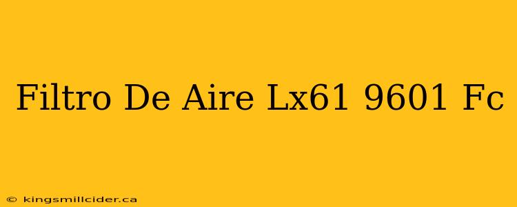 Filtro De Aire Lx61 9601 Fc