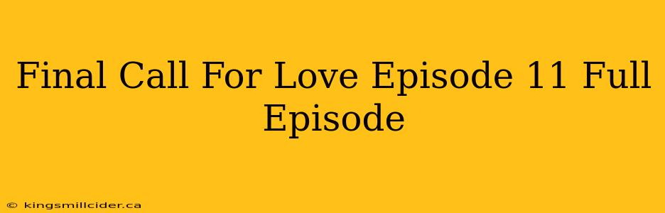 Final Call For Love Episode 11 Full Episode