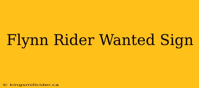 Flynn Rider Wanted Sign