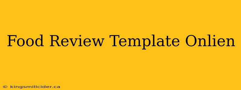 Food Review Template Onlien