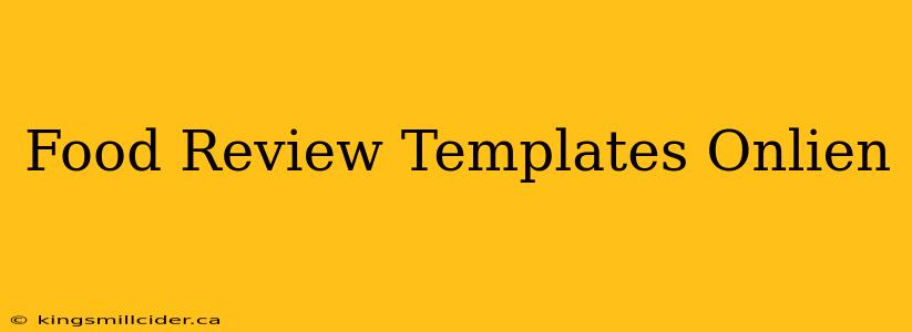 Food Review Templates Onlien