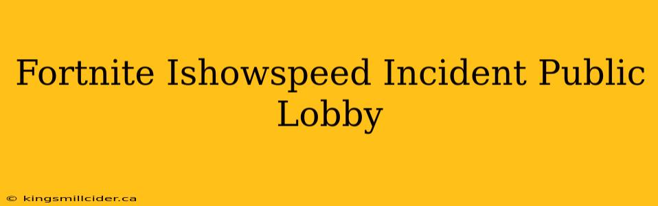 Fortnite Ishowspeed Incident Public Lobby