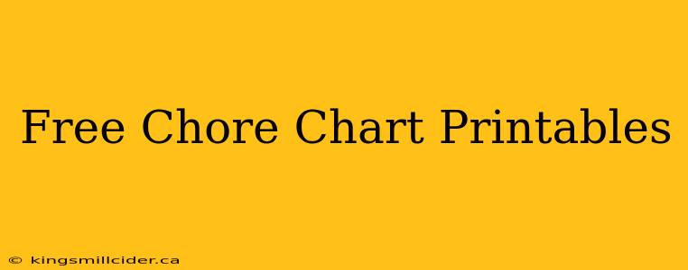 Free Chore Chart Printables