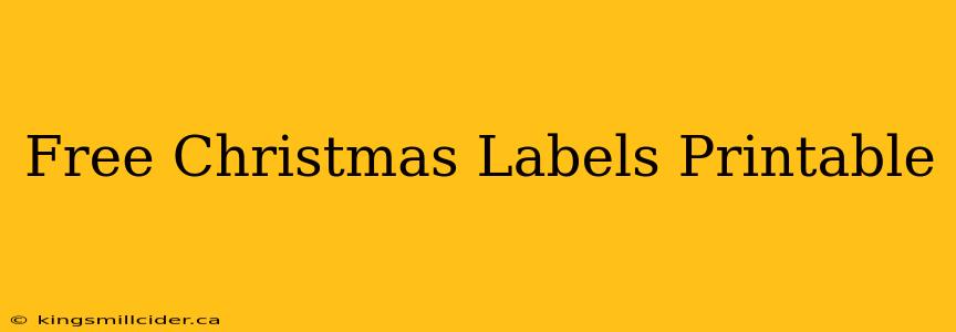 Free Christmas Labels Printable