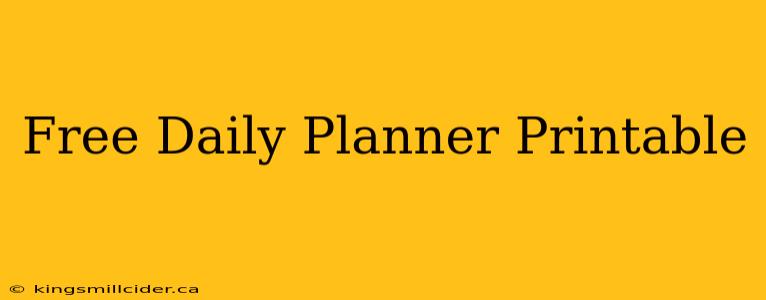 Free Daily Planner Printable