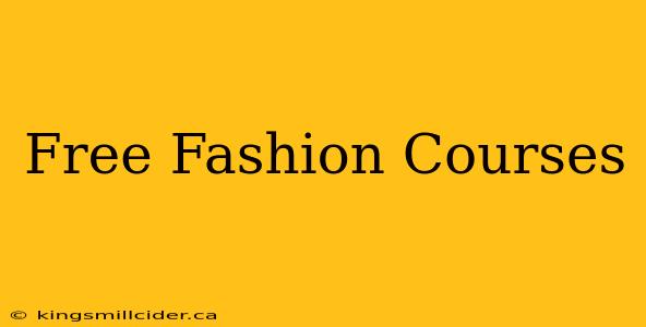 Free Fashion Courses