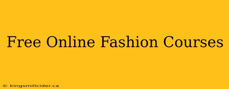 Free Online Fashion Courses