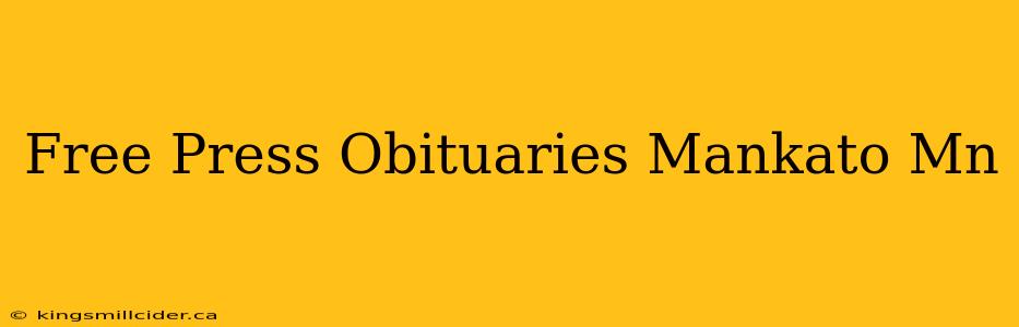 Free Press Obituaries Mankato Mn