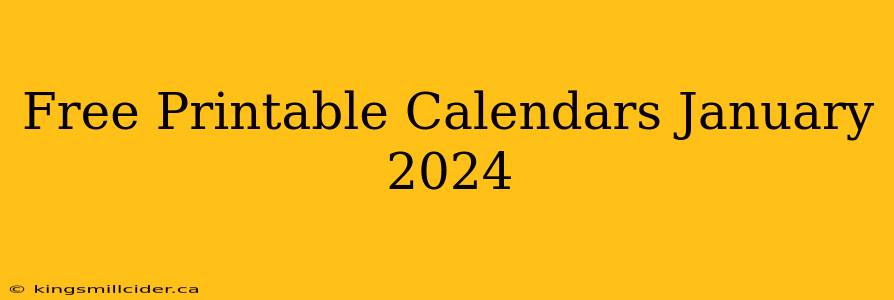 Free Printable Calendars January 2024