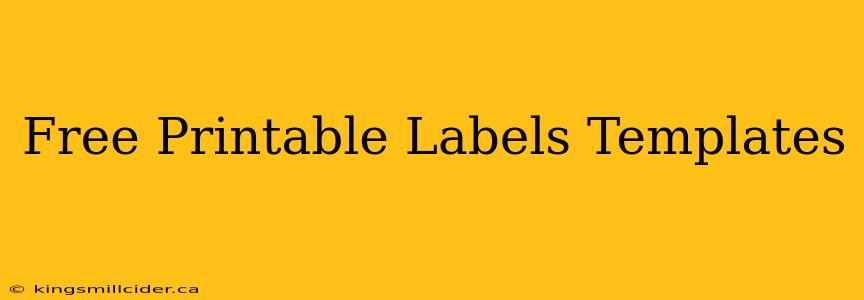 Free Printable Labels Templates