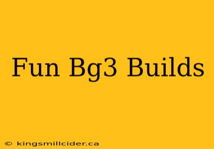 Fun Bg3 Builds