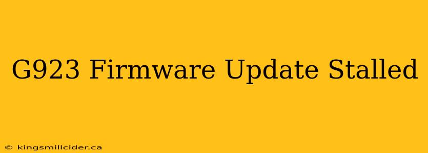 G923 Firmware Update Stalled