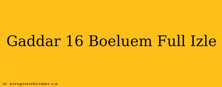 Gaddar 16 Boeluem Full Izle