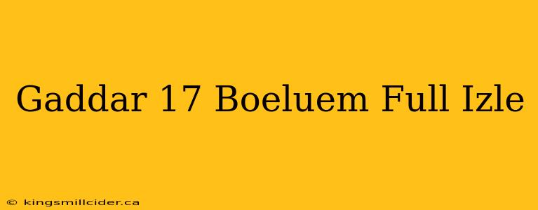 Gaddar 17 Boeluem Full Izle