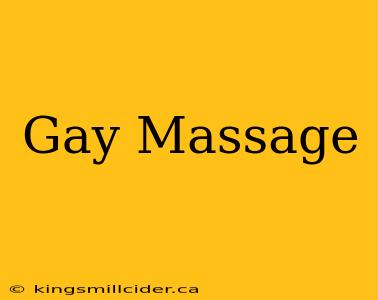 Gay Massage