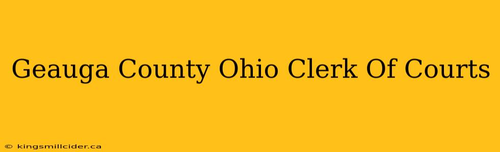 Geauga County Ohio Clerk Of Courts