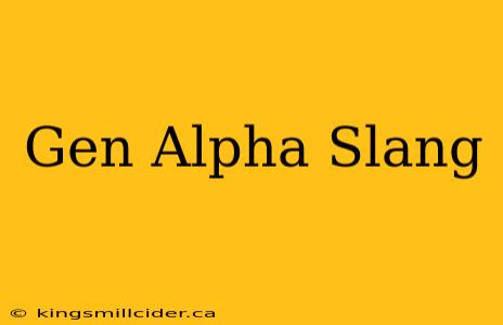 Gen Alpha Slang