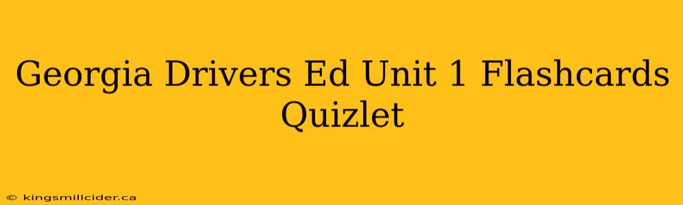 Georgia Drivers Ed Unit 1 Flashcards Quizlet