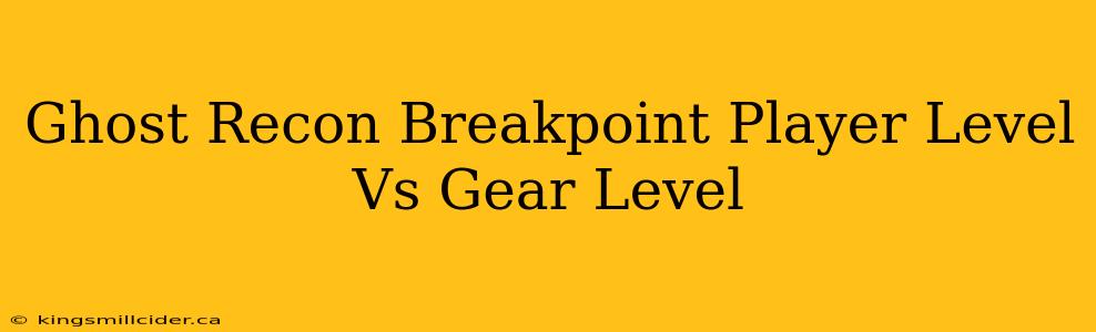 Ghost Recon Breakpoint Player Level Vs Gear Level