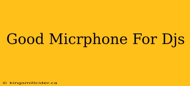 Good Micrphone For Djs