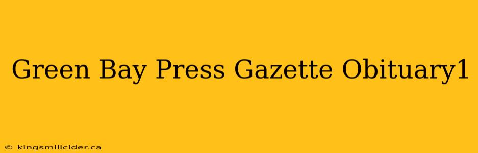 Green Bay Press Gazette Obituary1