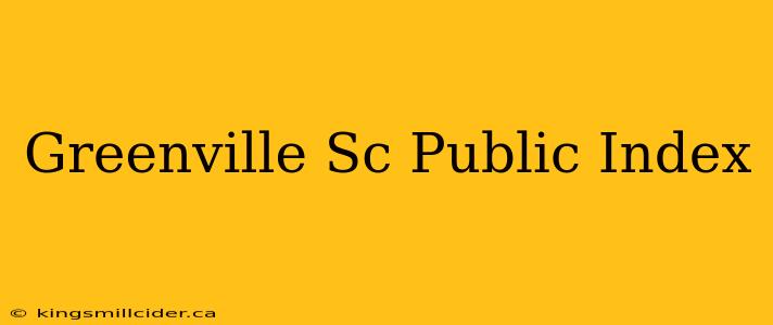 Greenville Sc Public Index