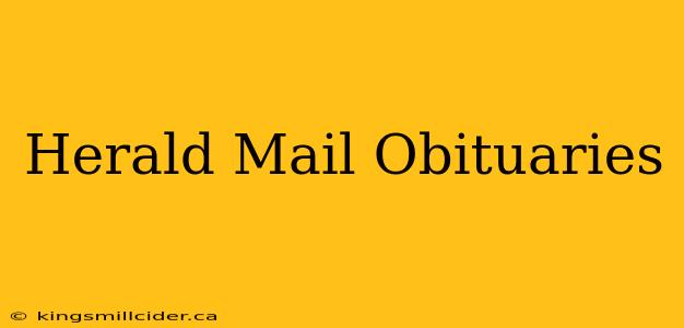 Herald Mail Obituaries