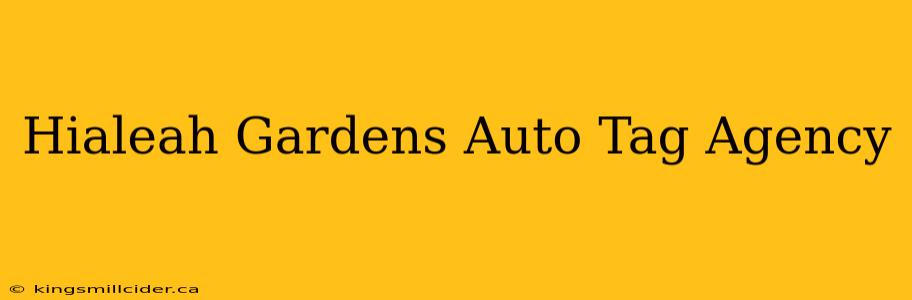 Hialeah Gardens Auto Tag Agency