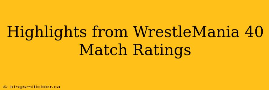 Highlights from WrestleMania 40 Match Ratings