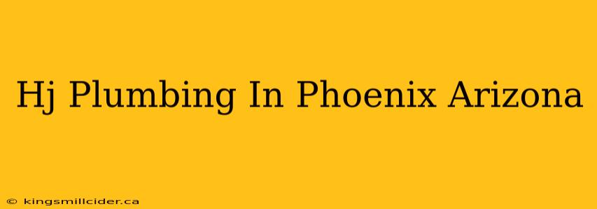 Hj Plumbing In Phoenix Arizona