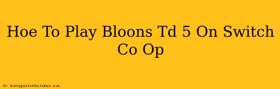 Hoe To Play Bloons Td 5 On Switch Co Op