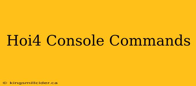 Hoi4 Console Commands