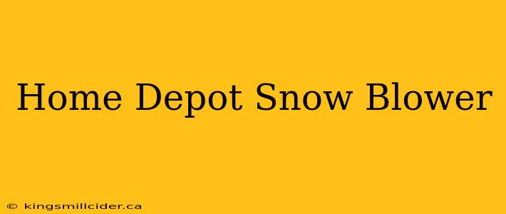 Home Depot Snow Blower