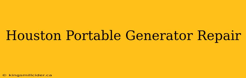 Houston Portable Generator Repair