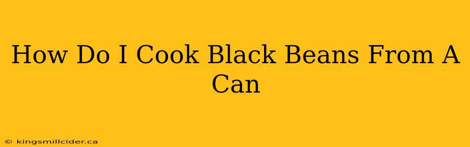 How Do I Cook Black Beans From A Can