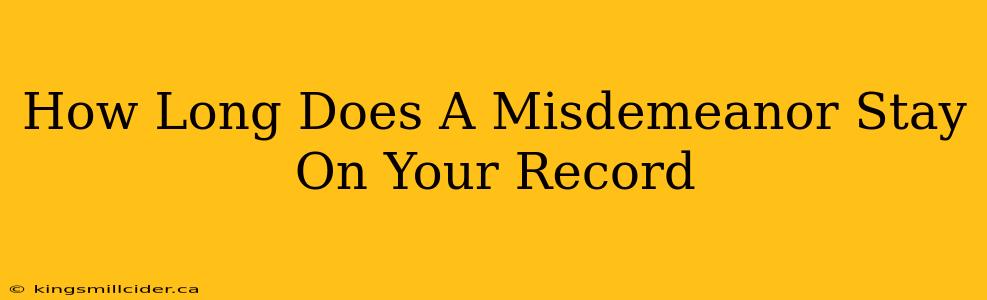 How Long Does A Misdemeanor Stay On Your Record