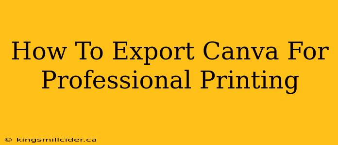 How To Export Canva For Professional Printing