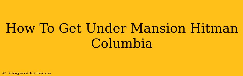 How To Get Under Mansion Hitman Columbia