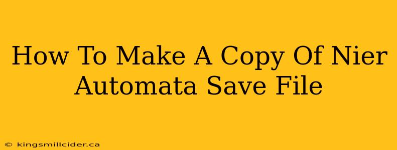 How To Make A Copy Of Nier Automata Save File