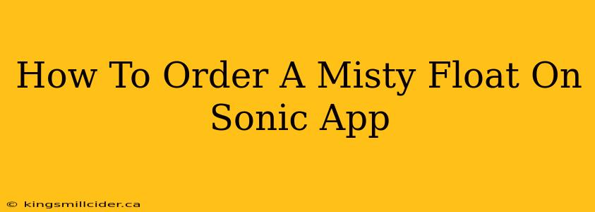 How To Order A Misty Float On Sonic App