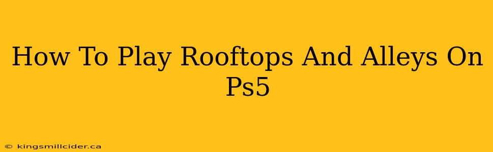 How To Play Rooftops And Alleys On Ps5