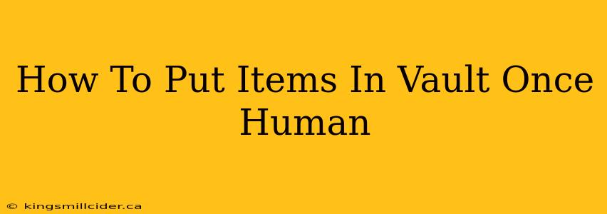 How To Put Items In Vault Once Human