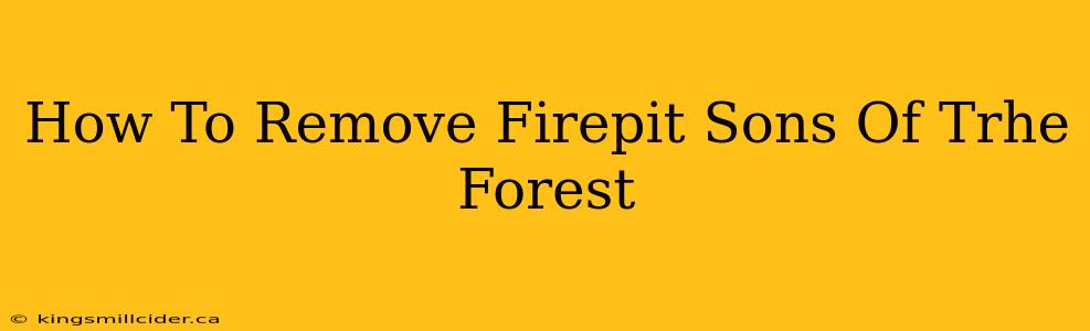 How To Remove Firepit Sons Of Trhe Forest