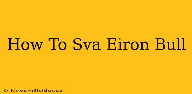 How To Sva Eiron Bull