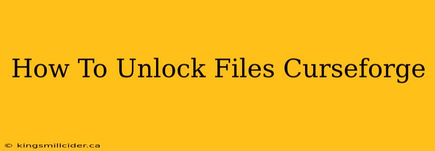 How To Unlock Files Curseforge