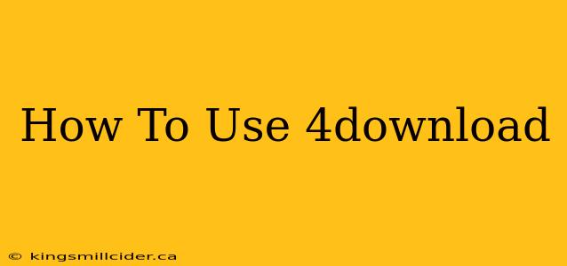 How To Use 4download